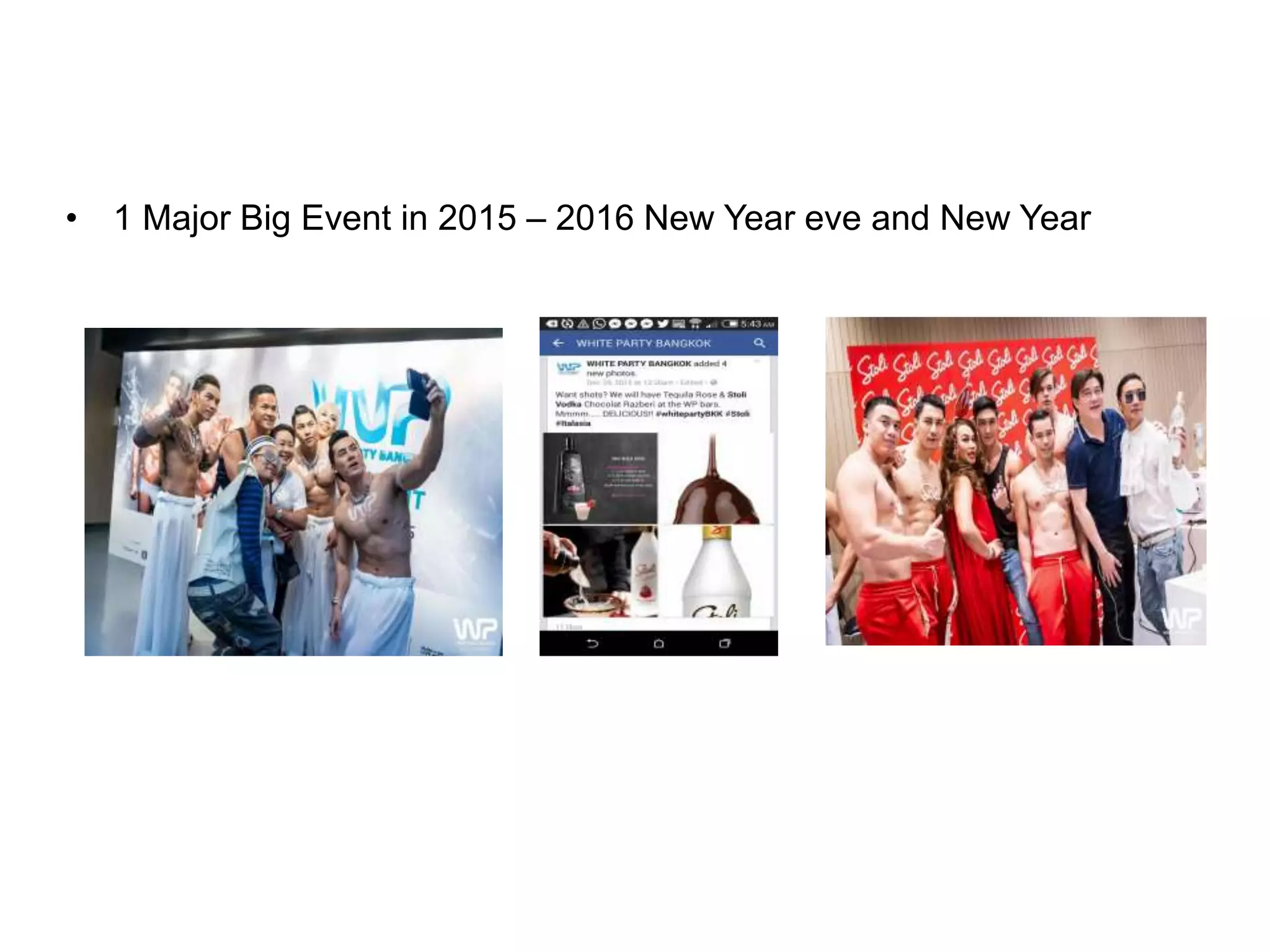 • 1 Major Big Event in 2015 – 2016 New Year eve and New Year
 