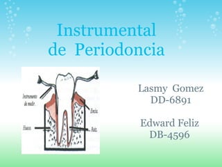 Instrumental
de Periodoncia

          Lasmy Gomez
            DD-6891

           Edward Feliz
            DB-4596
 