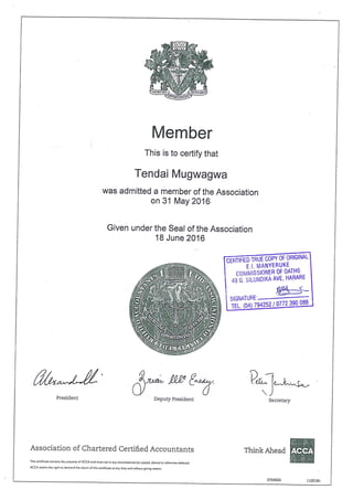 ACCA Membership Certified