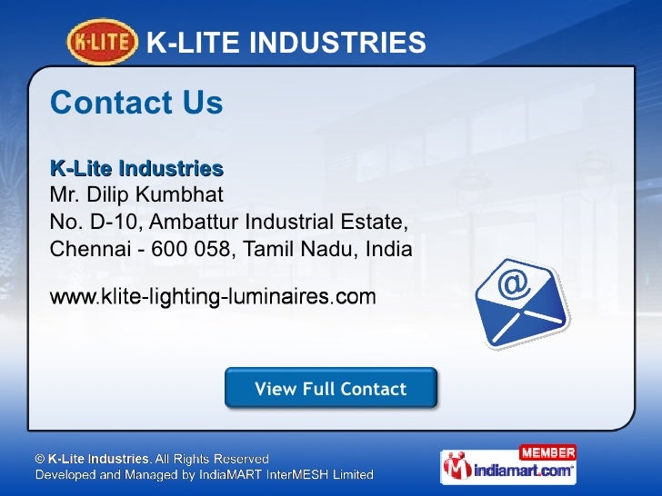INDOOR LIGHTING by KLite Industries Chennai