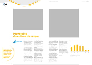 Preventing
downtime disasters
Every food processing company
knows that the key to a successful
and profitable business is to
keep production running without
disruption. Loss of production
means loss of sales, less profit and,
of course, frustrated customers!
Reducing downtime is particularly
crucial for Marlow Foods UK, the
leading supplier of meat alternative
products, which operates 24/7 all
year round in a market segment
which is growing on average by 6%
every year.
The company has three sites
in the UK, with the production
site in Stokesley opera-ting four
production lines, using Stein ovens
and steamers, and Frigoscandia®
chillers and freezers. Marlow Foods
produces Quorn, the most widely
available meat-free protein in the
world, which is sold through natural
food retailers and supermarket
chains.
Prior to 2011, Marlow Foods’
production lines suffered frequent
unplanned breakdowns and,
following weeks of lost production,
they turned to JBT and their
PRoCARE® package to receive
better technical support and a more
proactive approach to preventing
downtime.
“Because we’re increasing our
capacity there’s simply no room for
unplanned downtime,” says William
Botha, Marlow Foods’ engineering
manager. “PRoCARE provides
exactly what we require – a flexible
maintenance and operational
partnership offering a planned
and preventative maintenance
programme.
“We now have the assurance that
the equipment will perform at the
high level we require and with
significantly less downtime. In fact,
in four years we reduced unplanned
downtime by an amazing 84%.
Since signing up to PRoCARE
we’ve easily covered the cost of the
initial investment – and I can sleep
soundly at night!”
Marlow Foods signed up initially
for a PRoCARE package that
includes regular inspections and
service visits, food-grade Formula™
lubricants specifically designed
for the Frigoscandia freezing
systems, and a training programme
for its ovens, steamers, chillers
and freezers. As a result, Marlow
Foods’ servicing has gone from
being reactive to benefiting from
a Comprehensive Maintenance
Plan (CMP) where worn parts are
proactively replaced, minimising
downtime and saving money.
More recently, Marlow Foods and
JBT have developed a 3 to 5-year
part replacement plan which
enables the company to better
predict future costs, stay within
budget and enable any downtime
to be properly scheduled. Marlow
Foods engineers are also being
trained to further increase peak
condition of the equipment on a
day-to-day basis.
For Marlow Foods there are now no
surprises.
“JBT equipment is the best you
can buy, so we need this top level
of service to keep it in the best
possible condition,” continues
William. “PRoCARE has been a
huge success for us in reducing
unplanned downtime and helping us
execute our production schedules
within budget.”
quorn.co.uk Between 2011 and 2015, downtime at Marlow Foods
decreased by 84%. The total cost spend also reduced by
almost 80% between 2012 and 2015.
Downtime hours
Downtime at
Marlow Foods
has reduced
by an average
of 84% since
introducing
PRoCARE
1500
1000
500
0
2009
2010
2011
2012
2013
2014
2015
The JBT Bulletin Spring 2016We’re with you right down the line.™
www.jbtfoodtech.com03 04
 