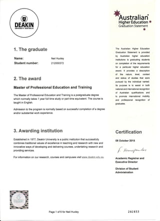 Master of Professional Education and Training