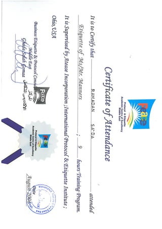 Ramadan's Certificates