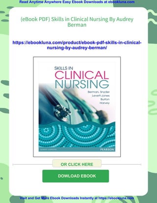(eBook PDF) Skills in Clinical Nursing By Audrey Berman | PDF