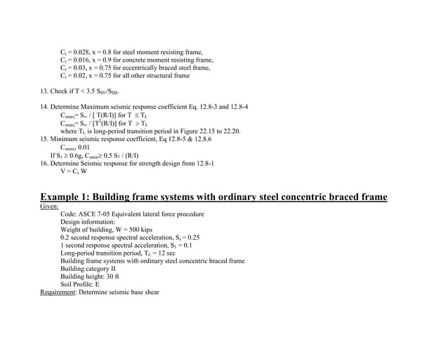 53681294 Asce 7 Seismic Example Pdf Geology Science