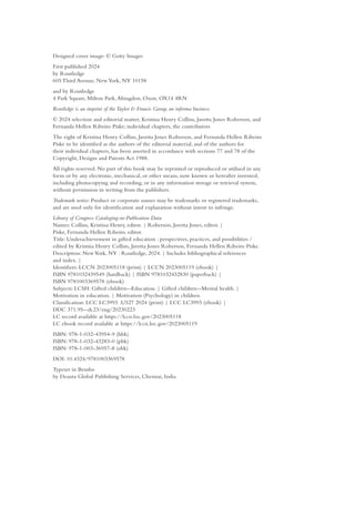 Underachievement in Gifted Education Perspectives Practices and ...