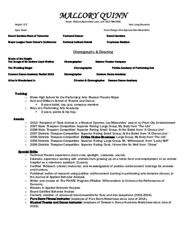 performing arts resume mq performing arts resume edited may15 performing arts resume mq performing arts resume edited may15