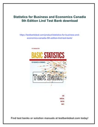 Statistics for Business and Economics Canadia 5th Edition Lind Test ...