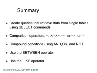 05. Single Table Query - Sistem Basis Data | PPT