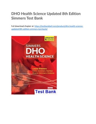 Dho Health Science DHO Health Science Updated 8th Edition Simmers Test Bank | PDF