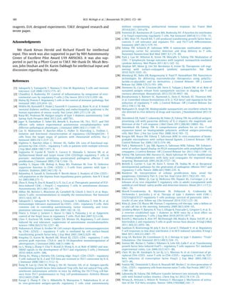 reagents. D.H. designed experiments. T.M.F. designed research and
wrote paper.
Acknowledgments
We thank Kevan Herold and Richard Flavell for intellectual
input. This work was also supported in part by NIH Autoimmunity
Center of Excellent Pilot Award U19 AI056363. It was also sup-
ported in part by a Pﬁzer Grant to T.M.F. We thank Dr. Micah Ben-
son, John Douhan and Dr. Karim Dabbagh for intellectual input and
discussion regarding this study.
References
[1] Sakaguchi S, Yamaguchi T, Nomura T, Ono M. Regulatory T cells and immune
tolerance. Cell 2008;133(5):775e87.
[2] Chaudhry A, Rudensky AY. Control of inﬂammation by integration of envi-
ronmental cues by regulatory T cells. J Clin Invest 2013;123(3):939e44.
[3] Maloy KJ, Powrie F. Regulatory T cells in the control of immune pathology. Nat
Immunol 2001;2(9):816e22.
[4] Wildin RS, Ramsdell F, Peake J, Faravelli F, Casanova JL, Buist N, et al. X-linked
neonatal diabetes mellitus, enteropathy and endocrinopathy syndrome is the
human equivalent of mouse scurfy. Nat Genet 2001;27(1):18e20.
[5] Roep BO, Peakman M. Antigen targets of type 1 diabetes autoimmunity. Cold
Spring Harb Perspect Med 2012;2(4). a007781.
[6] Jager A, Dardalhon V, Sobel RA, Bettelli E, Kuchroo VK. Th1, Th17, and Th9
effector cells induce experimental autoimmune encephalomyelitis with
different pathological phenotypes. J Immunol 2009;183(11):7169e77.
[7] Cao D, Malmstrom V, Baecher-Allan C, Haﬂer D, Klareskog L, Trollmo C.
Isolation and functional characterization of regulatory CD25brightCD4þ T
cells from the target organ of patients with rheumatoid arthritis. Eur J
Immunol 2003;33(1):215e23.
[8] Viglietta V, Baecher-Allan C, Weiner HL, Haﬂer DA. Loss of functional sup-
pression by CD4þCD25þ regulatory T cells in patients with multiple sclerosis.
J Exp Med 2004;199(7):971e9.
[9] Sugiyama H, Gyulai R, Toichi E, Garaczi E, Shimada S, Stevens SR, et al.
Dysfunctional blood and target tissue CD4þCD25high regulatory T cells in
psoriasis: mechanism underlying unrestrained pathogenic effector T cell
proliferation. J Immunol 2005;174(1):164e73.
[10] Lindley S, Dayan CM, Bishop A, Roep BO, Peakman M, Tree TI. Defective
suppressor function in CD4(þ)CD25(þ) T-cells from patients with type 1
diabetes. Diabetes 2005;54(1):92e9.
[11] Balandina A, Saoudi A, Dartevelle P, Berrih-Aknin S. Analysis of CD4þCD25þ
cell population in the thymus from myasthenia gravis patients. Ann N Y Acad
Sci 2003;998:275e7.
[12] Zhou X, Kong N, Zou H, Brand D, Li X, Liu Z, et al. Therapeutic potential of TGF-
beta-induced CD4(þ) Foxp3(þ) regulatory T cells in autoimmune diseases.
Autoimmunity 2011;44(1):43e50.
[13] Abbas AK, Benoist C, Bluestone JA, Campbell DJ, Ghosh S, Hori S, et al. Regu-
latory T cells: recommendations to simplify the nomenclature. Nat Immunol
2013;14(4):307e8.
[14] Sakaguchi S, Sakaguchi N, Shimizu J, Yamazaki S, Sakihama T, Itoh M, et al.
Immunologic tolerance maintained by CD25þ CD4þ regulatory T cells: their
common role in controlling autoimmunity, tumor immunity, and trans-
plantation tolerance. Immunol Rev 2001;182:18e32.
[15] Floess S, Freyer J, Siewert C, Baron U, Olek S, Polansky J, et al. Epigenetic
control of the foxp3 locus in regulatory T cells. PLoS Biol 2007;5(2):e38.
[16] Chen Y, Kuchroo VK, Inobe J, Haﬂer DA, Weiner HL. Regulatory T cell clones
induced by oral tolerance: suppression of autoimmune encephalomyelitis.
Science 1994;265(5176):1237e40.
[17] Nakamura K, Kitani A, Strober W. Cell contact-dependent immunosuppression
by CD4(þ)CD25(þ) regulatory T cells is mediated by cell surface-bound
transforming growth factor beta. J Exp Med 2001;194(5):629e44.
[18] Kingsley CI, Karim M, Bushell AR, Wood KJ. CD25þCD4þ regulatory T cells
prevent graft rejection: CTLA-4- and IL-10-dependent immunoregulation of
alloresponses. J Immunol 2002;168(3):1080e6.
[19] Lu L, Wang J, Zhang F, Chai Y, Brand D, Wang X, et al. Role of SMAD and non-
SMAD signals in the development of Th17 and regulatory T cells. J Immunol
2010;184(8):4295e306.
[20] Zheng SG, Wang J, Horwitz DA. Cutting edge: foxp3þCD4þCD25þ regulatory
T cells induced by IL-2 and TGF-beta are resistant to Th17 conversion by IL-6.
J Immunol 2008;180(11):7112e6.
[21] Kong N, Lan Q, Chen M, Wang J, Shi W, Horwitz DA, et al. Antigen-speciﬁc
transforming growth factor beta-induced Treg cells, but not natural Treg cells,
ameliorate autoimmune arthritis in mice by shifting the Th17/Treg cell bal-
ance from Th17 predominance to Treg cell predominance. Arthritis Rheum
2012;64(8):2548e58.
[22] Kasagi S, Zhang P, Che L, Abbatiello B, Maruyama T, Nakatsukasa H, et al.
In vivo-generated antigen-speciﬁc regulatory T cells treat autoimmunity
without compromising antibacterial immune response. Sci Transl Med
2014;6(241). 241ra78.
[23] Fontenot JD, Rasmussen JP, Gavin MA, Rudensky AY. A function for interleukin
2 in Foxp3-expressing regulatory T cells. Nat Immunol 2005;6(11):1142e51.
[24] Li MO, Wan YY, Flavell RA. T cell-produced transforming growth factor-beta1
controls T cell tolerance and regulates Th1- and Th17-cell differentiation.
Immunity 2007;26(5):579e91.
[25] Fahmy TM, Schneck JP, Saltzman WM. A nanoscopic multivalent antigen-
presenting carrier for sensitive detection and drug delivery to T cells.
Nanomed Nanotechnol Biol Med 2007;3(1):75e85.
[26] Park J, Gao W, Whiston R, Strom TB, Metcalfe S, Fahmy TM. Modulation of
CD4þ T lymphocyte lineage outcomes with targeted, nanoparticle-mediated
cytokine delivery. Mol Pharm 2011;8(1):143e52.
[27] Stephan MT, Moon JJ, Um SH, Bershteyn A, Irvine DJ. Therapeutic cell engi-
neering with surface-conjugated synthetic nanoparticles. Nat Med
2010;16(9):1035e41.
[28] Mundargi RC, Babu VR, Rangaswamy V, Patel P, Aminabhavi TM. Nano/micro
technologies for delivering macromolecular therapeutics using poly(D,L-
lactide-co-glycolide) and its derivatives. J Control Release: Off J Control
Release Soc 2008;125(3):193e209.
[29] Demento SL, Cui W, Criscione JM, Stern E, Tulipan J, Kaech SM, et al. Role of
sustained antigen release from nanoparticle vaccines in shaping the T cell
memory phenotype. Biomaterials 2012;33(19):4957e64.
[30] Jhunjhunwala S, Balmert SC, Raimondi G, Dons E, Nichols EE, Thomson AW,
et al. Controlled release formulations of IL-2, TGF-beta1 and rapamycin for the
induction of regulatory T cells. J Control Release: Off J Control Release Soc
2012;159(1):78e84.
[31] Mahapatro A, Singh DK. Biodegradable nanoparticles are excellent vehicle for
site directed in-vivo delivery of drugs and vaccines. J Nanobiotechnol 2011;9:
55.
[32] Steenblock ER, Fadel T, Labowsky M, Pober JS, Fahmy TM. An artiﬁcial antigen-
presenting cell with paracrine delivery of IL-2 impacts the magnitude and
direction of the T cell response. J Biol Chem 2011;286(40):34883e92.
[33] Steenblock ER, Fahmy TM. A comprehensive platform for ex vivo T-cell
expansion based on biodegradable polymeric artiﬁcial antigen-presenting
cells. Mol Ther: J Am Soc Gene Ther 2008;16(4):765e72.
[34] Keegan ME, Royce SM, Fahmy T, Saltzman WM. In vitro evaluation of biode-
gradable microspheres with surface-bound ligands. J Control Release: Off J
Control Release Soc 2006;110(3):574e80.
[35] Park J, Mattessich T, Jay SM, Agawu A, Saltzman WM, Fahmy TM. Enhance-
ment of surface ligand display on PLGA nanoparticles with amphiphilic ligand
conjugates. J Control Release: Off J Control Release Soc 2011;156(1):109e15.
[36] Fahmy TM, Samstein RM, Harness CC, Mark Saltzman W. Surface modiﬁcation
of biodegradable polyesters with fatty acid conjugates for improved drug
targeting. Biomaterials 2005;26(28):5727e36.
[37] Bettelli E, Carrier Y, Gao W, Korn T, Strom TB, Oukka M, et al. Reciprocal
developmental pathways for the generation of pathogenic effector TH17 and
regulatory T cells. Nature 2006;441(7090):235e8.
[38] Roederer M. Interpretation of cellular proliferation data: avoid the
panglossian. Cytometry Part A: J Int Soc Anal Cytol 2011;79(2):95e101.
[39] Brunstein CG, Miller JS, Cao Q, McKenna DH, Hippen KL, Curtsinger J, et al.
Infusion of ex vivo expanded T regulatory cells in adults transplanted with
umbilical cord blood: safety proﬁle and detection kinetics. Blood 2011;117(3):
1061e70.
[40] Marek-Trzonkowska N, Mysliwiec M, Dobyszuk A, Grabowska M,
Derkowska I, Juscinska J, et al. Therapy of type 1 diabetes with CD4(þ)
CD25(high)CD127-regulatory T cells prolongs survival of pancreatic islets e
results of one year follow-up. Clin Immunol 2014;153(1):23e30.
[41] Riley JL, June CH, Blazar BR. Human T regulatory cell therapy: take a billion or
so and call me in the morning. Immunity 2009;30(5):656e65.
[42] Grinberg-Bleyer Y, Baeyens A, You S, Elhage R, Fourcade G, Gregoire S, et al. IL-
2 reverses established type 1 diabetes in NOD mice by a local effect on
pancreatic regulatory T cells. J Exp Med 2010;207(9):1871e8.
[43] Koreth J, Matsuoka K, Kim HT, McDonough SM, Bindra B, Alyea 3rd EP, et al.
Interleukin-2 and regulatory T cells in graft-versus-host disease. N Engl J Med
2011;365(22):2055e66.
[44] Saadoun D, Rosenzwajg M, Joly F, Six A, Carrat F, Thibault V, et al. Regulatory
T-cell responses to low-dose interleukin-2 in HCV-induced vasculitis. N Engl J
Med 2011;365(22):2067e77.
[45] Long SA, Buckner JH, Greenbaum CJ. IL-2 therapy in type 1 diabetes: “Trials”
tribulations. Clin Immunol 2013;149(3):324e31.
[46] Fantini MC, Becker C, Tubbe I, Nikolaev A, Lehr HA, Galle P, et al. Transforming
growth factor beta induced FoxP3þ regulatory T cells suppress Th1 mediated
experimental colitis. Gut 2006;55(5):671e80.
[47] Chen W, Jin W, Hardegen N, Lei KJ, Li L, Marinos N, et al. Conversion of pe-
ripheral CD4þCD25- naive T cells to CD4þCD25þ regulatory T cells by TGF-
beta induction of transcription factor Foxp3. J Exp Med 2003;198(12):
1875e86.
[48] Fantini MC, Dominitzki S, Rizzo A, Neurath MF, Becker C. In vitro generation of
CD4þ CD25þ regulatory cells from murine naive T cells. Nat Protoc 2007;2(7):
1789e94.
[49] Labowsky M, Fahmy TM. Diffusive transfer between two intensely interacting
cells with limited surface kinetics. Chem Eng Sci 2012;74:114e23.
[50] Wrana JL, Attisano L, Wieser R, Ventura F, Massague J. Mechanism of activa-
tion of the TGF-beta receptor. Nature 1994;370(6488):341e7.
M.D. McHugh et al. / Biomaterials 59 (2015) 172e181180
 