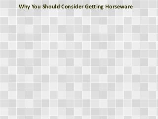 Why You Should Consider Getting Horseware
 