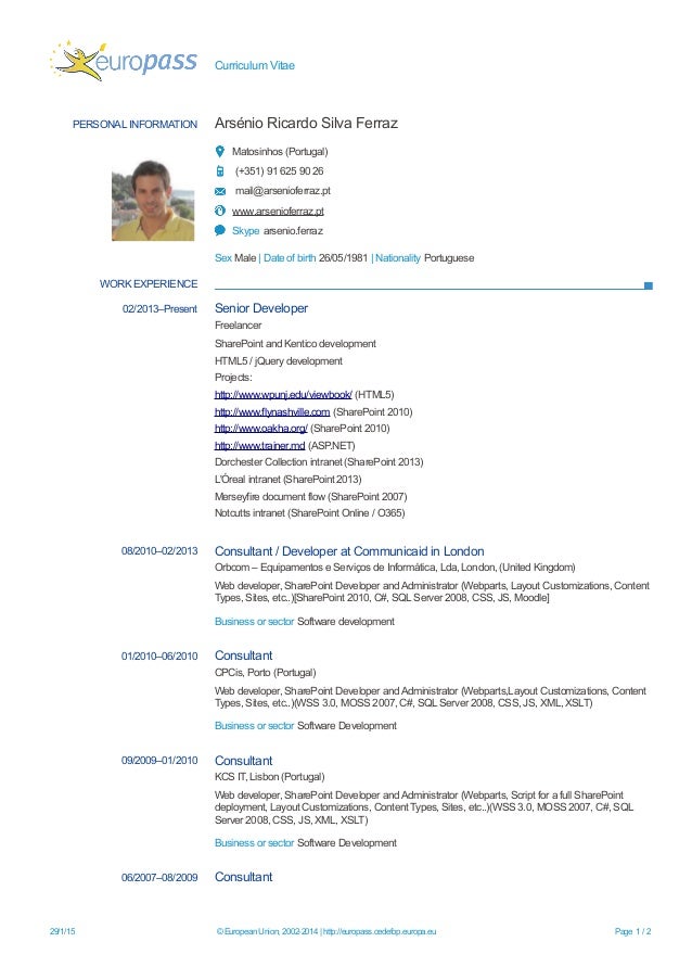Europass Cv Silvaferraz En