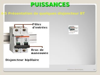 PUISSANCES
PUISSANCES
schémas électriques 25
4-5 Présentation de quelques disjoncteur BT
 