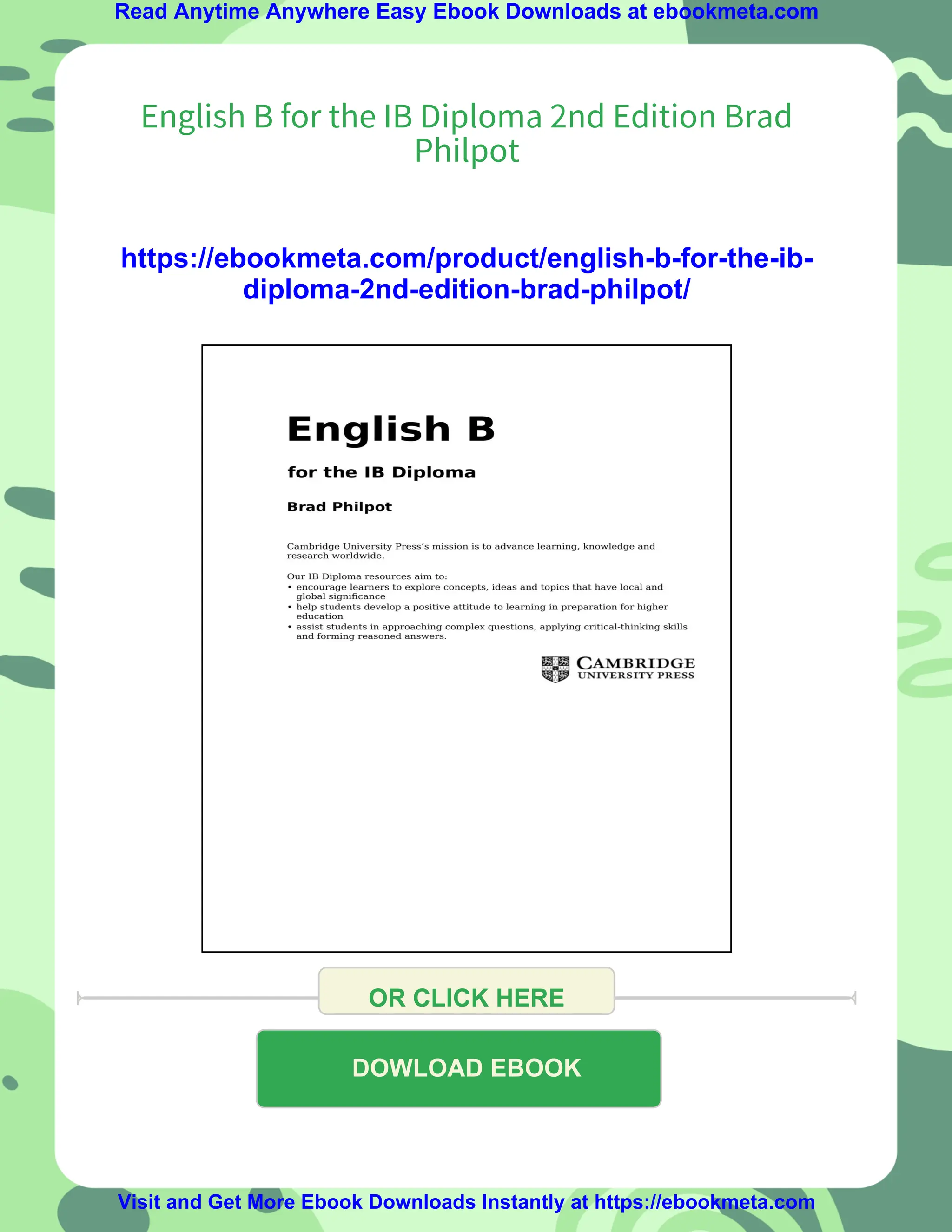 English B for the IB Diploma 2nd Edition Brad Philpot | PDF