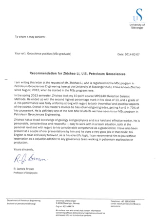 Li Soling Letter.pdf Zhichao Li's recommendation letter from James | PDF