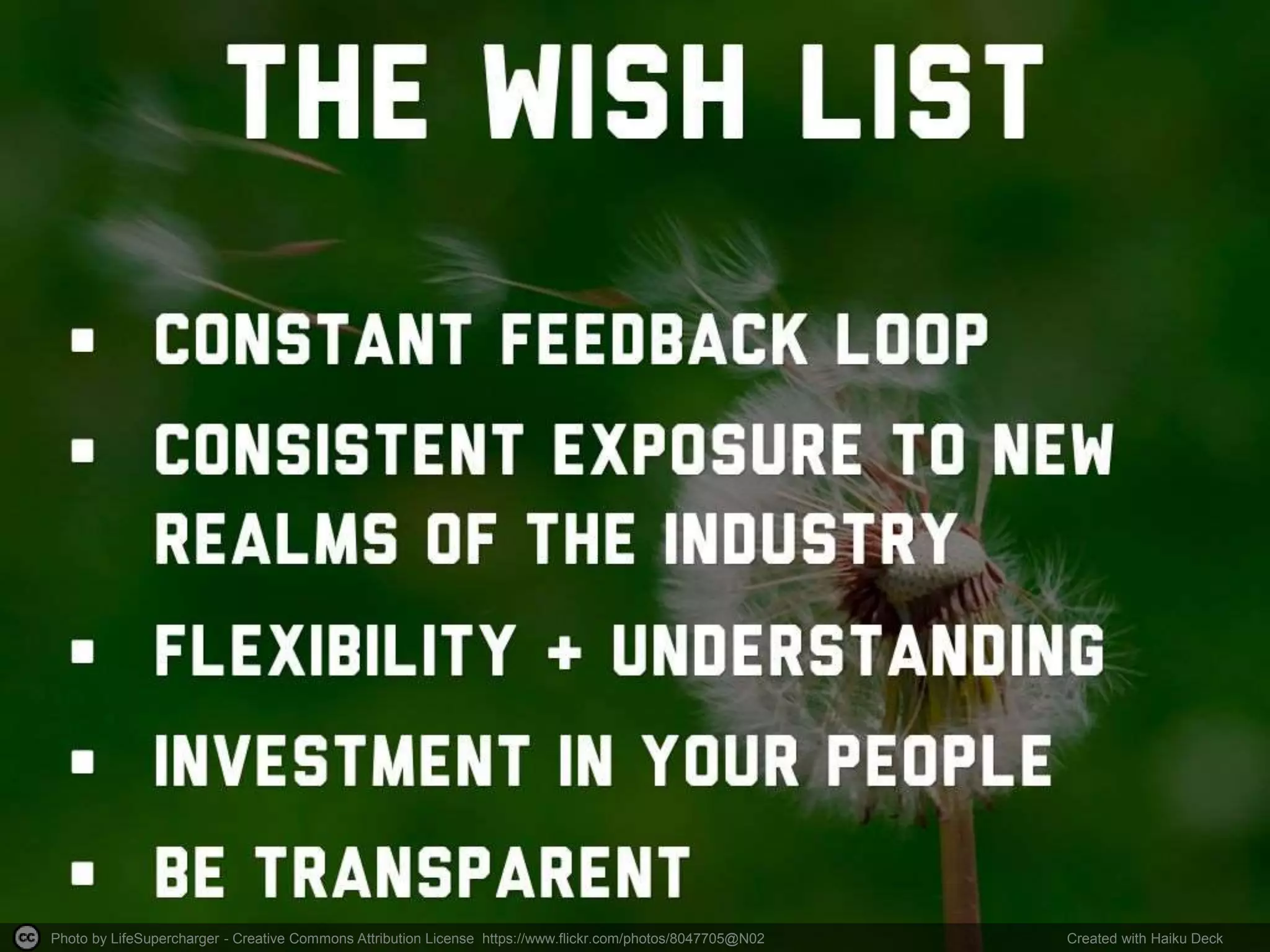 Photo by LifeSupercharger - Creative Commons Attribution License https://www.flickr.com/photos/8047705@N02 Created with Haiku Deck
 