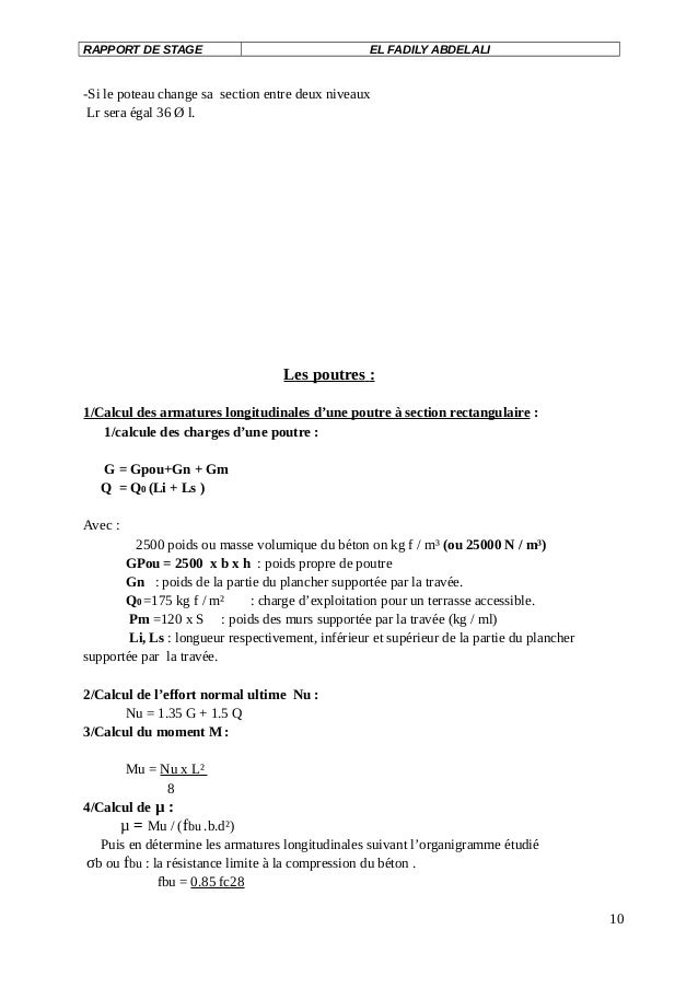 exemple rapport de stage au Bureau d'etude BTP  télécharger  http/…