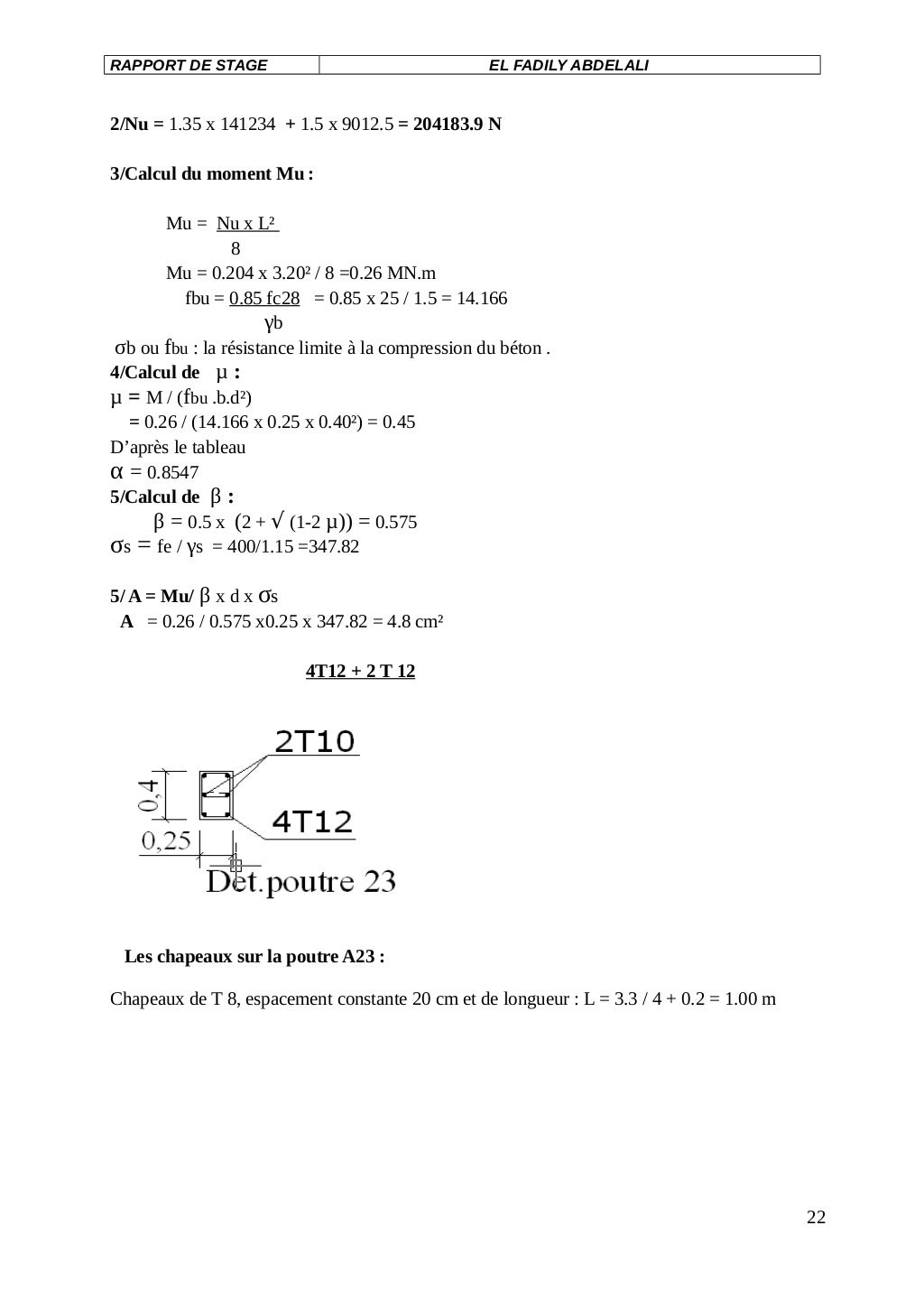 exemple rapport de stage au Bureau d'etude BTP  télécharger  http/…