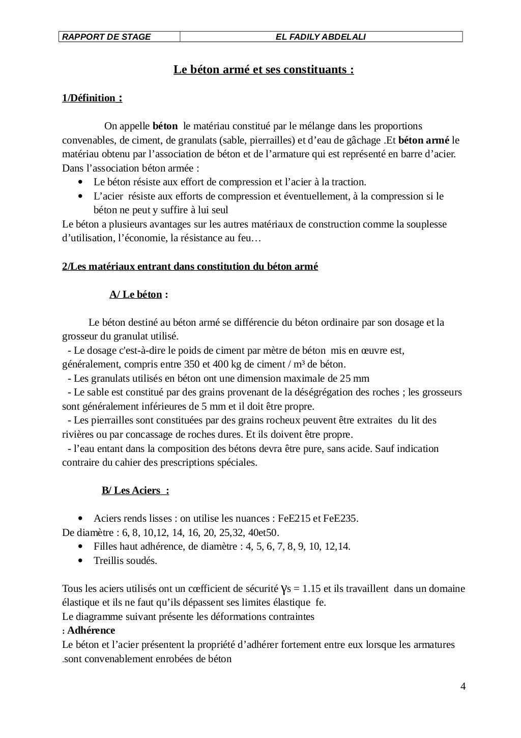 exemple rapport de stage au bureau detude btp telecharger http