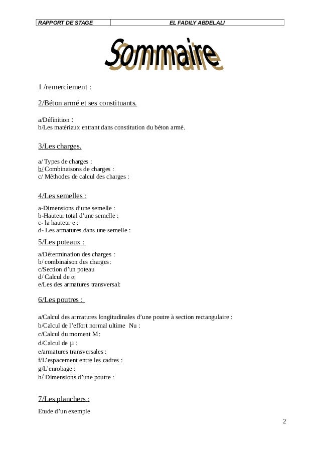 Exemple Rapport De Stage Ofppt Dessin De Batiment  herdakux