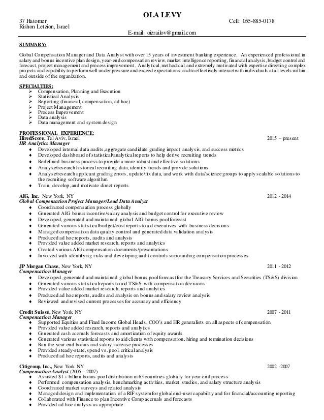Ola Levy Resume