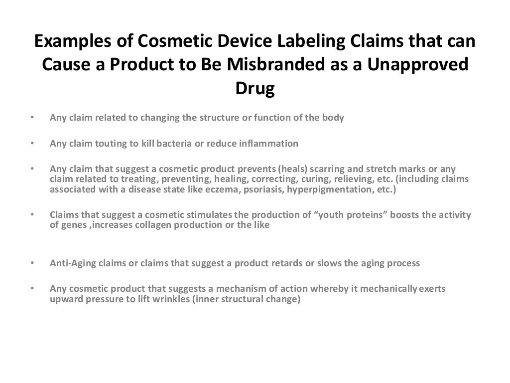COSMETIC LABELING & CLAIMS