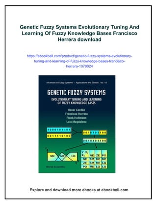 Genetic Fuzzy Systems Evolutionary Tuning And Learning Of Fuzzy ...
