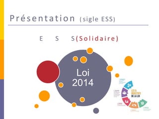 Présentation ( sigle ESS)
E S S ( S o l i d a i r e )
Loi
2014
 