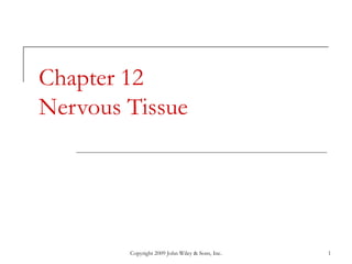 Copyright 2009 John Wiley & Sons, Inc. 1
Chapter 12
Nervous Tissue
 