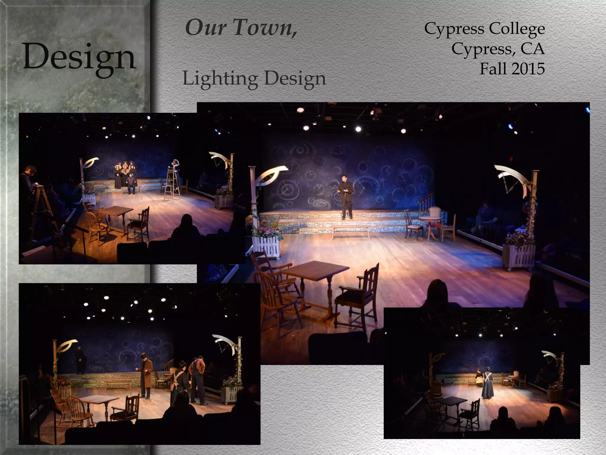 Design
Our Town,
Lighting Design
Cypress College
Cypress, CA
Fall 2015
 