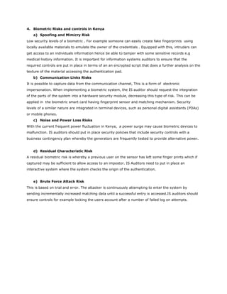 Biometric Security Poses Huge Privacy Risks in Kenya | PDF