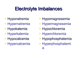 fluid, electrolytes, acid base balance Slide 48