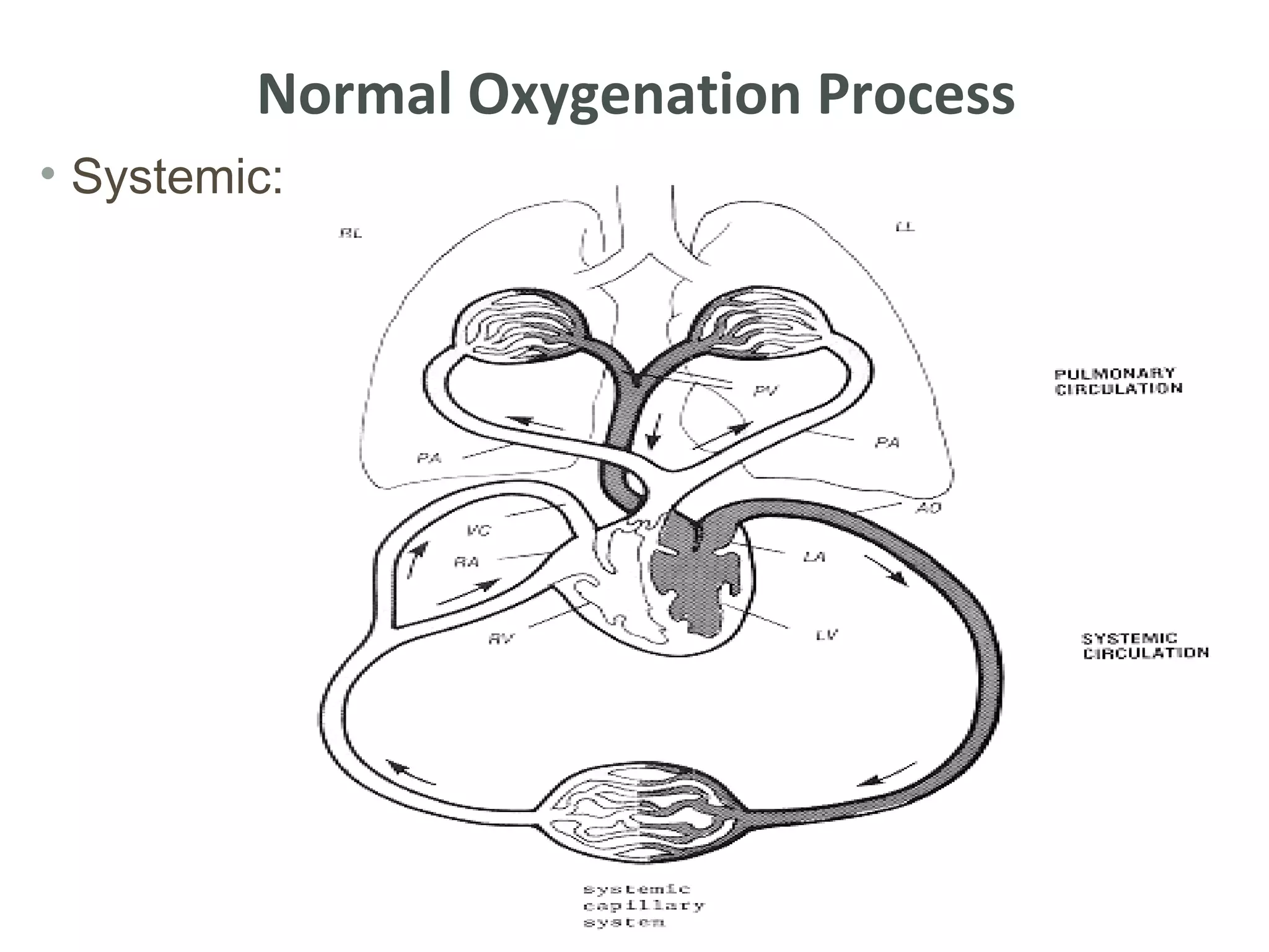Normal Oxygenation Process
• Systemic:
 