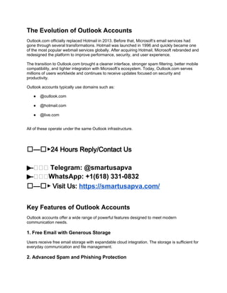 Comprehensive Guide to Outlook Accounts: Features, Security, and Usage ...