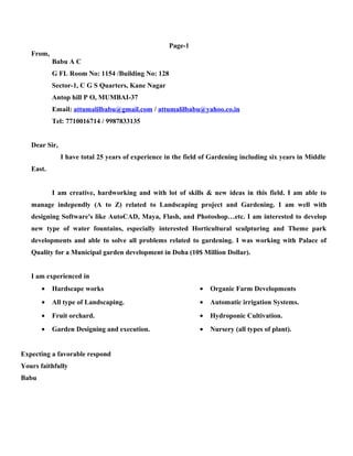 Babu Cherian CV | DOC