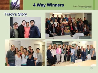 4 Way Winners
Tracy’s Story
21
 