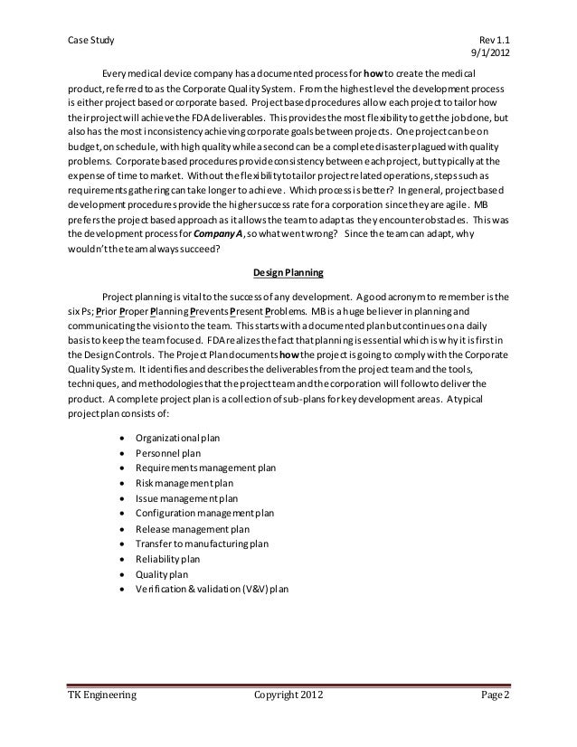 Case Study Medical Device Challenge Part A