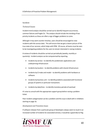 itSMF PMSIG - Proactive Problem Management | PDF