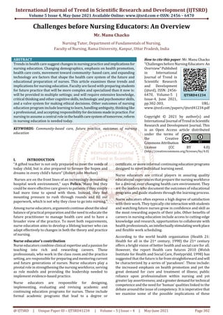 Challenges before Nursing Educators An Overview | PDF