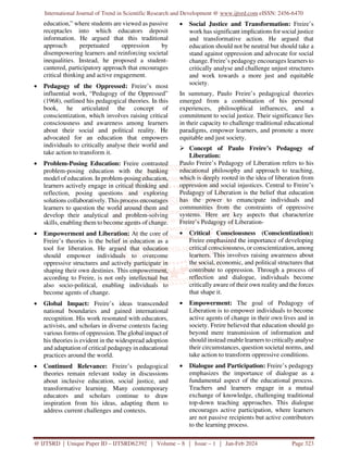 Conscientization to Liberation Paulo Freire’s Educational Paradigm and ...