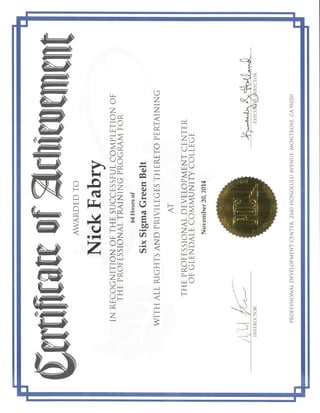 Six Sigma Training Certification