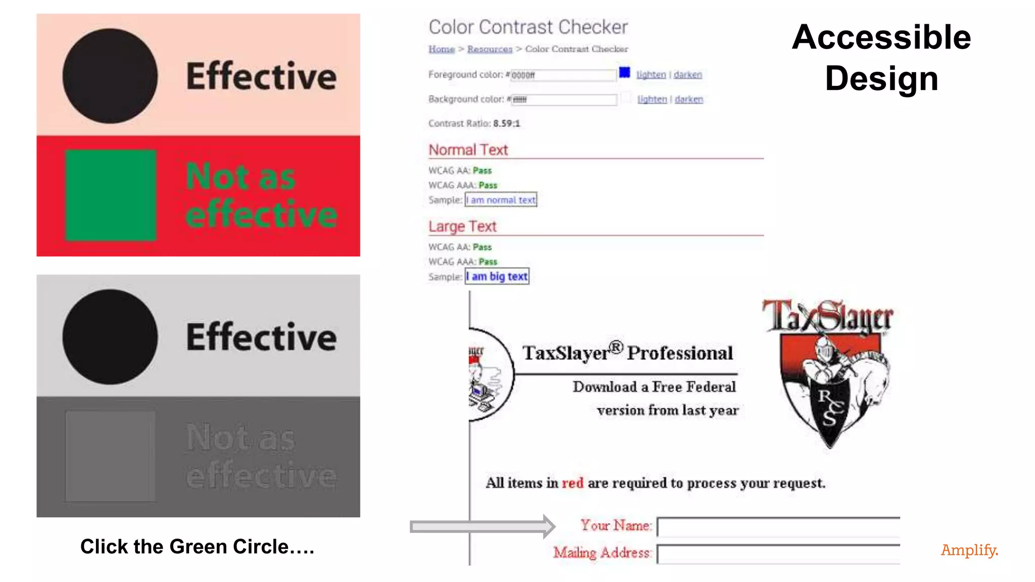 Accessible
Design
Click the Green Circle….
 