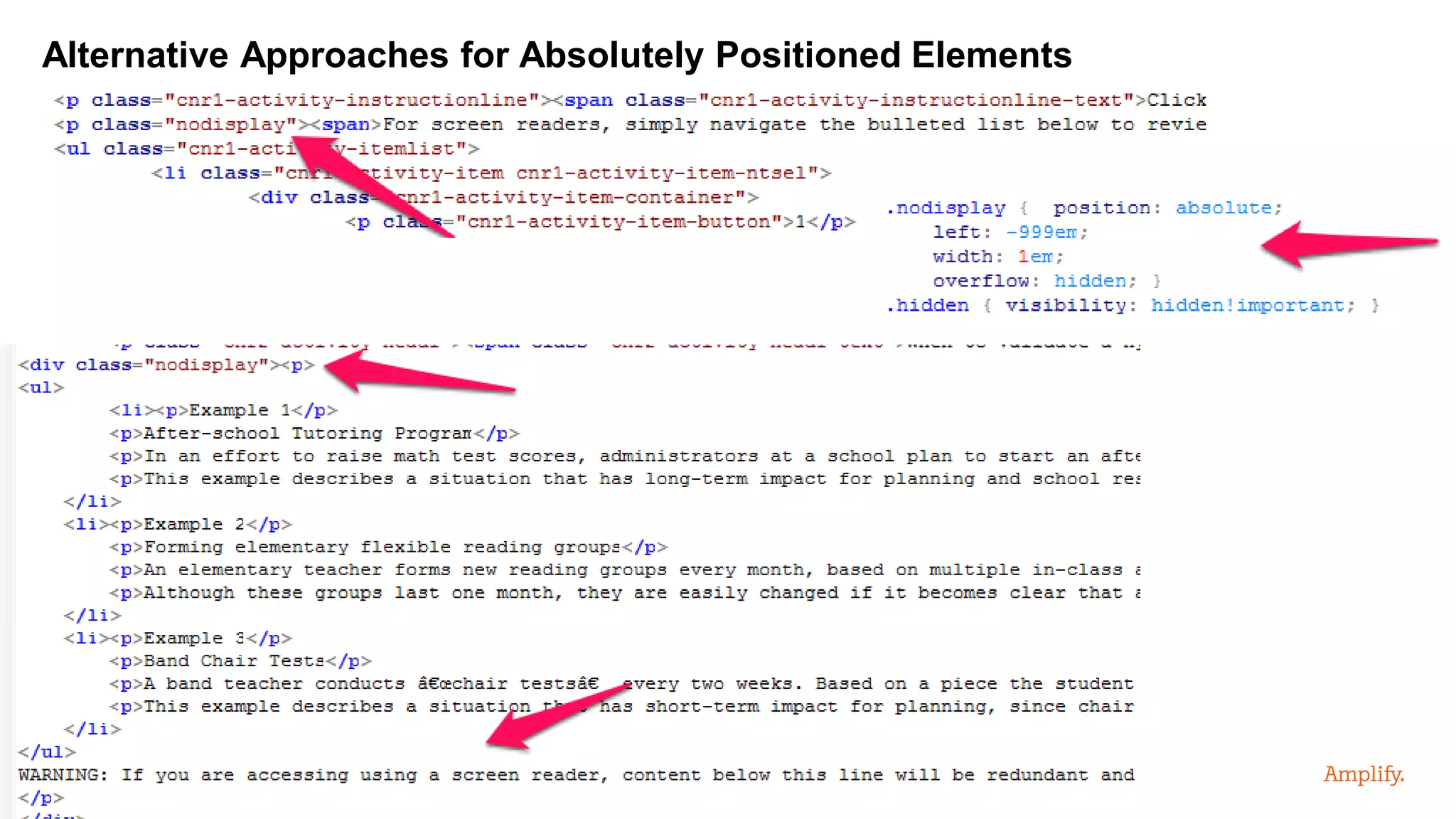 Alternative Approaches for Absolutely Positioned Elements
 