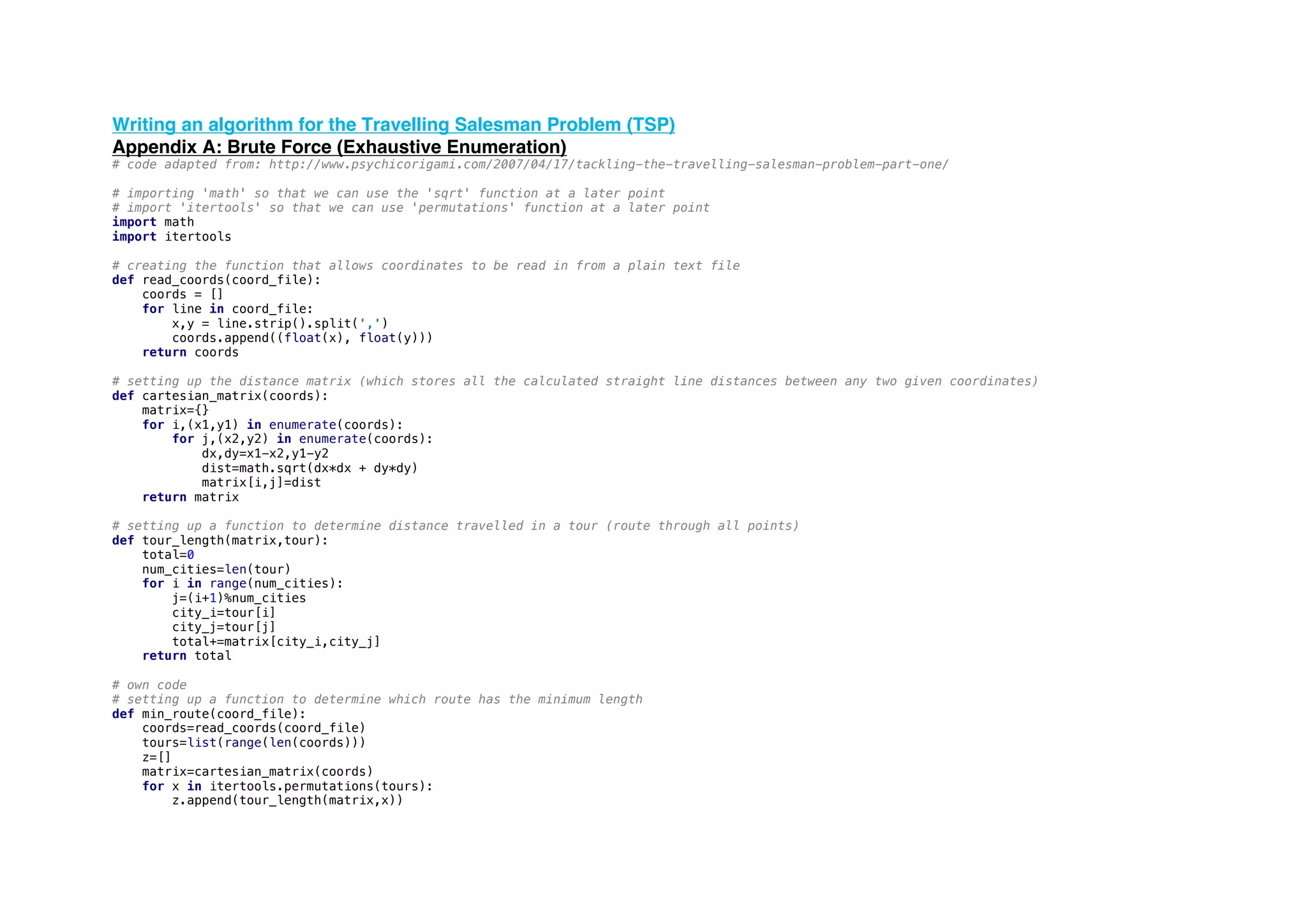 TSP algorithm (Computational Thinking) Dropbox | PPT
