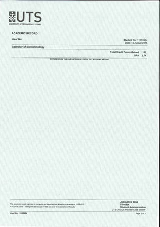 Current Transcript Scan | PDF