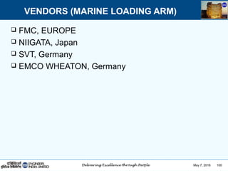 May 7, 2016 100
 FMC, EUROPE
 NIIGATA, Japan
 SVT, Germany
 EMCO WHEATON, Germany
VENDORS (MARINE LOADING ARM)
 