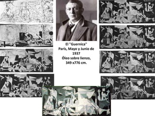 El "Guernica"
París, Mayo y Junio de
1937
Óleo sobre lienzo,
349 x776 cm.
 
