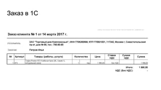 Заказ в 1С
 