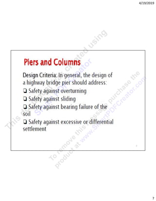 Substructure Design Notes INTRODUCTION TO BRIDGE SUBSTRUCTURE DESIGN LECTURE NOTES | PDF